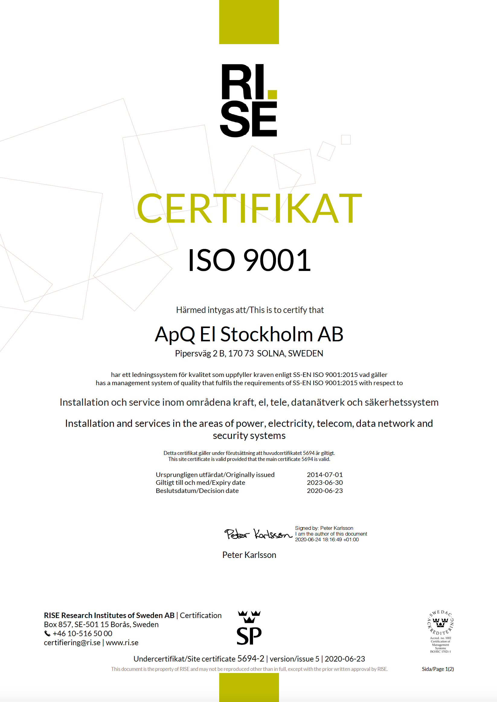 9001 Stockholm